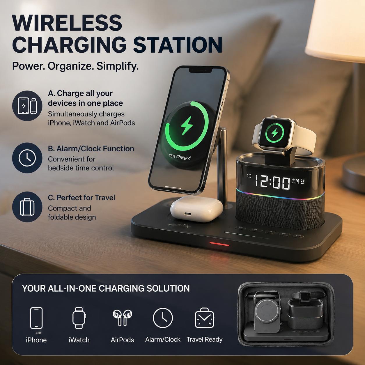 Smart Home Improvement - Magnetyczna bezprzewodowa stacja ładująca do telefonów