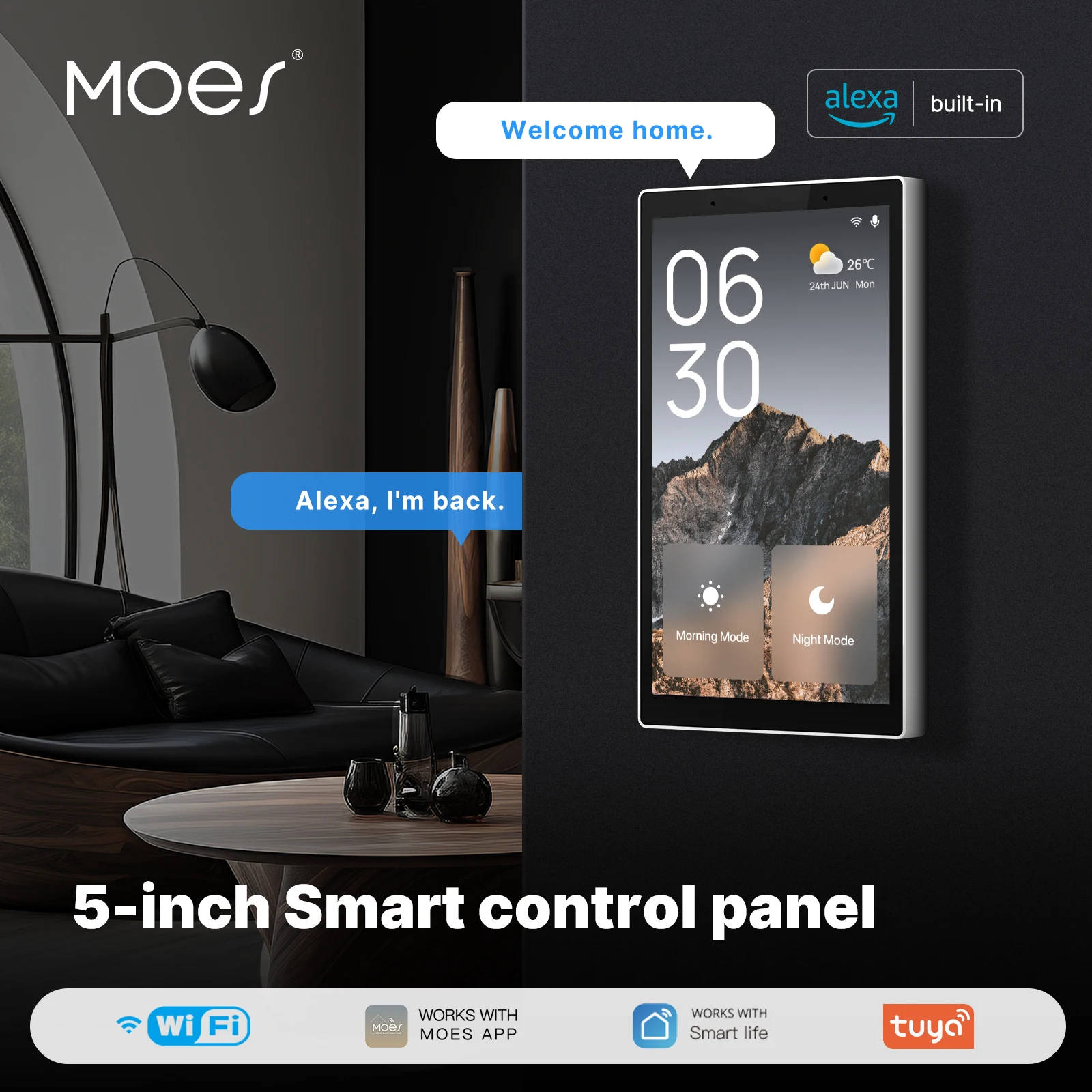 Smart Home Theater - MOES Tuya Wifi Inteligentny 5-calowy ekran