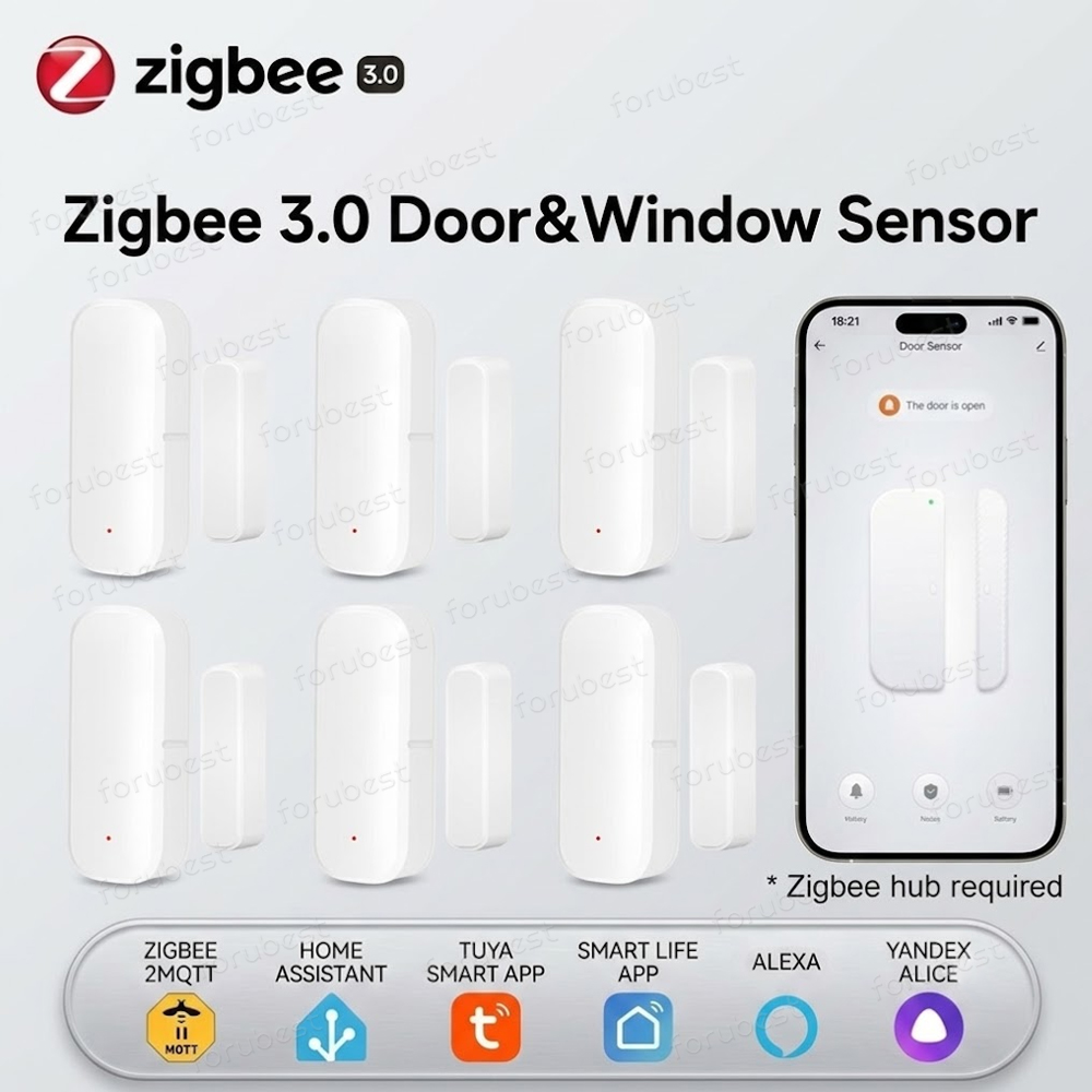 Smart Home Zigbee Gateway - Czujnik otwarcia drzwi/okien Zigbee 3.0, magnetyczny