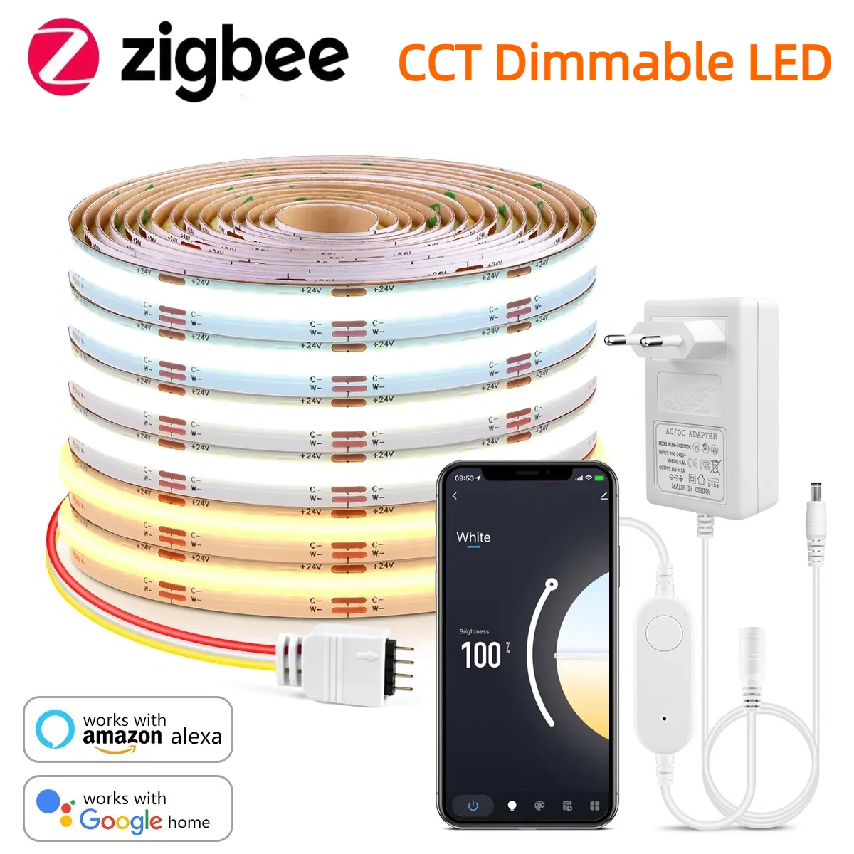 Smart Home Zigbee Gateway - Taśma LED COB Zigbee 3.0 CCT