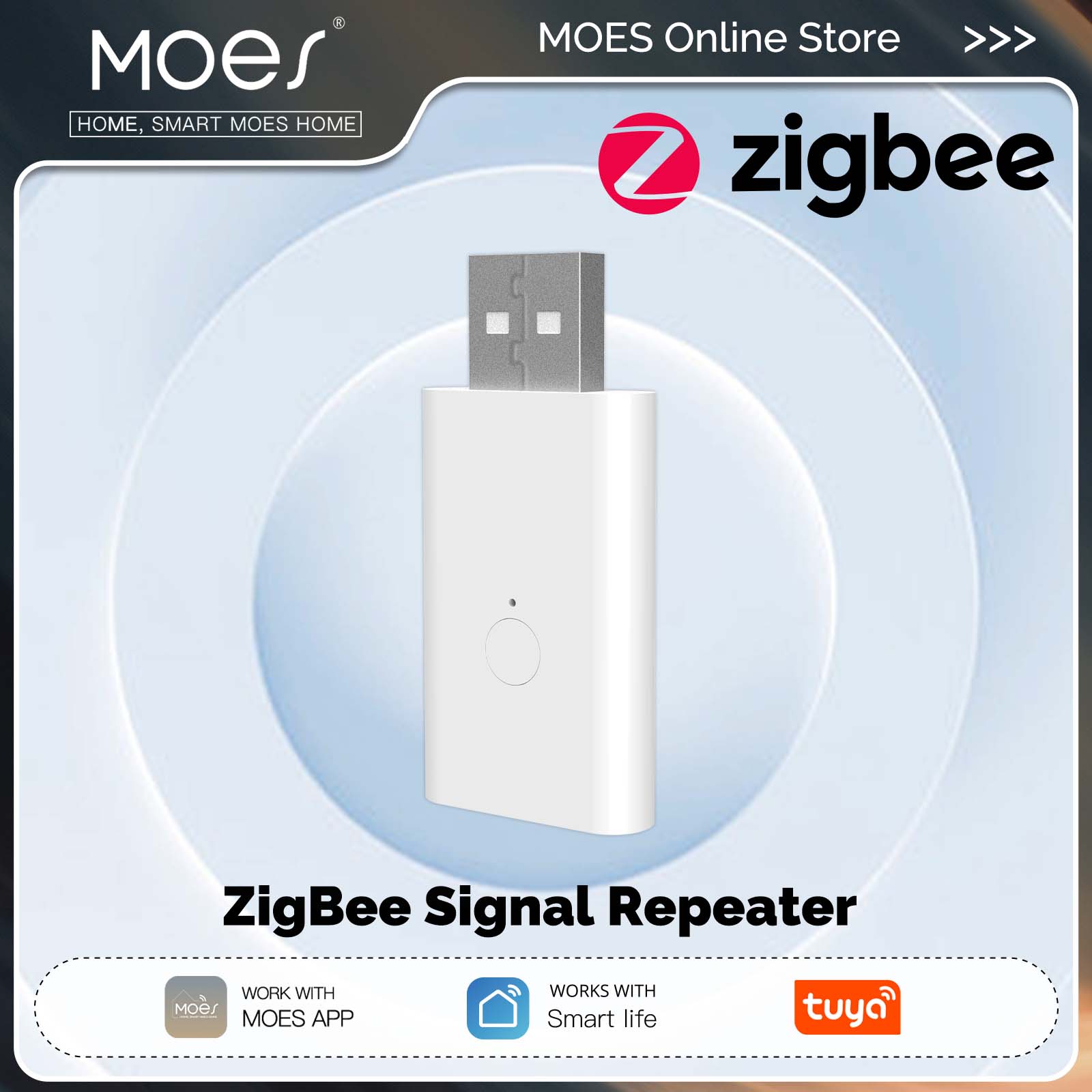 Smart Home Zigbee Gateway - Wzmacniacz sygnału MOES Tuya ZigBee3.0, port