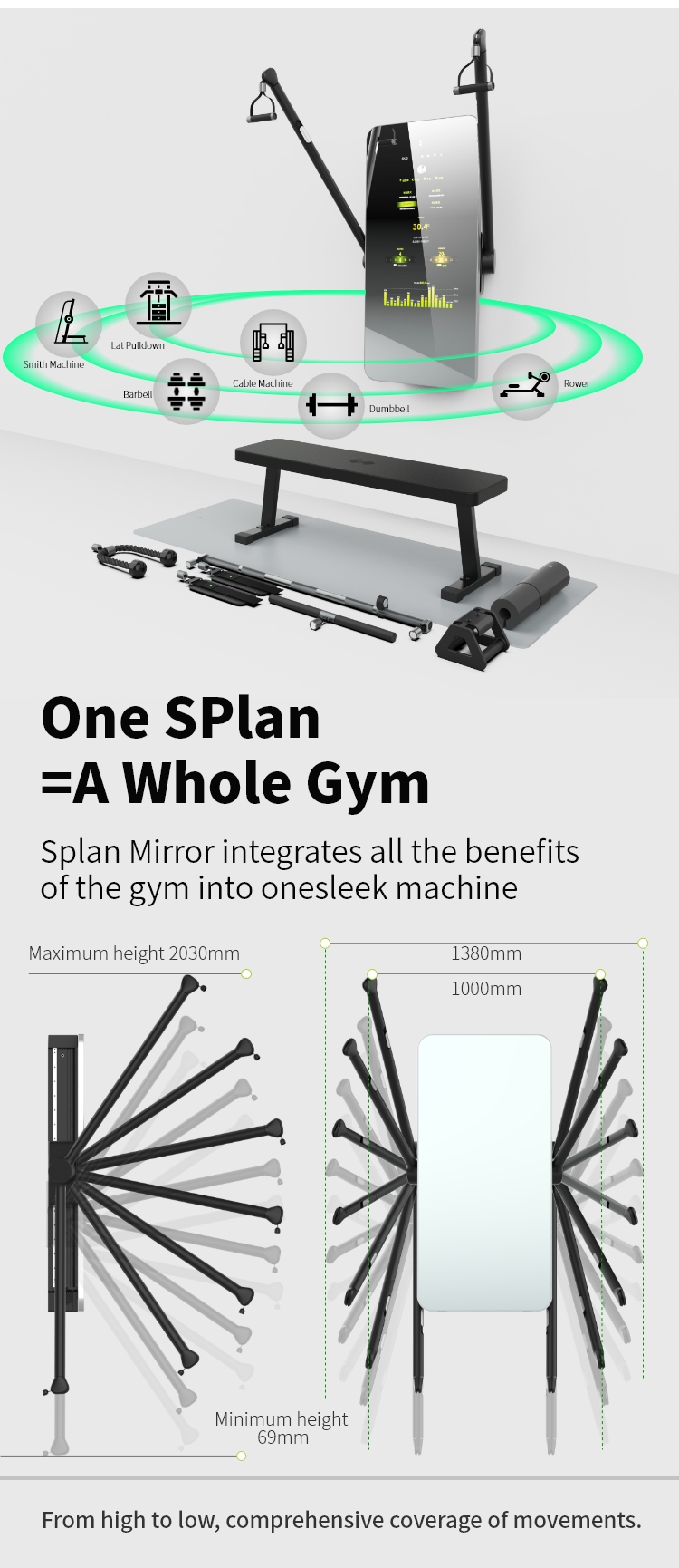 Wysokiej jakości inteligentny  – Smart Home Gym Mirror recenzja i cena